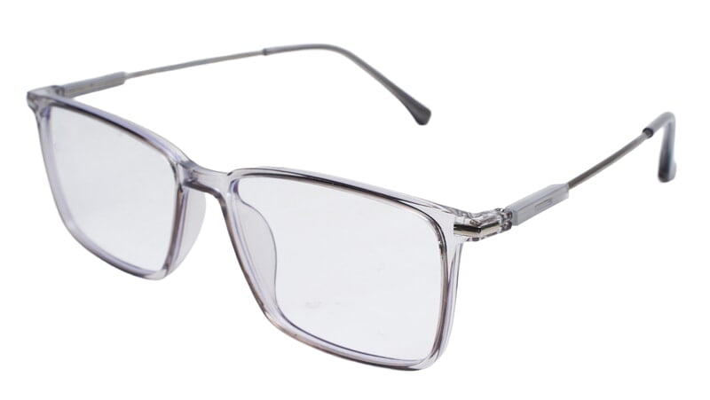 Soigné Unisex Rectangular Spectacle Frame.Light Gray&Silver-Large