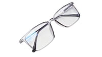 Soigné Unisex Rectangular Spectacle Frame.Light Gray&Silver-Large