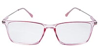 Soigné Female Rectangular Spectacle Frame.See Through Light Pink-Large