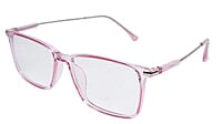 Soigné Female Rectangular Spectacle Frame.See Through Light Pink-Large