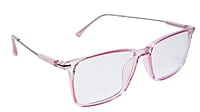 Soigné Female Rectangular Spectacle Frame.See Through Light Pink-Large