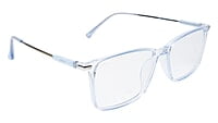 Soigné Unisex Rectangular Spectacle Frame.Light Blue&Silver-Large