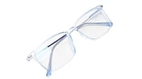 Soigné Unisex Rectangular Spectacle Frame.Light Blue&Silver-Large