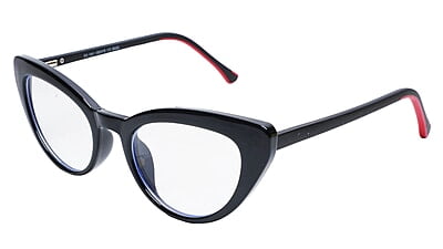 Soigné Female Large Cat Eye Spectacle Frame.Black Color Rim