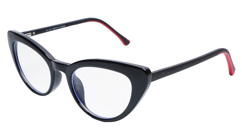 Soigné Female Large Cat Eye Spectacle Frame.Black Color Rim