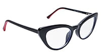 Soigné Female Large Cat Eye Spectacle Frame.Black Color Rim