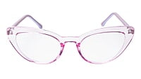 Soigné Female Large Cat Eye Spectacle Frame.See Through Pink Rim Soigné Female Large Cat Eye Spectacle Frame.See Through Pink Rim