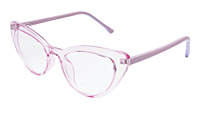 Soigné Female Large Cat Eye Spectacle Frame.See Through Pink Rim Soigné Female Large Cat Eye Spectacle Frame.See Through Pink Rim