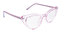 Soigné Female Large Cat Eye Spectacle Frame.See Through Pink Rim Soigné Female Large Cat Eye Spectacle Frame.See Through Pink Rim