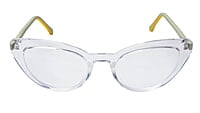 Soigné Female Large Cat Eye Spectacle Frame.Transparent Rim