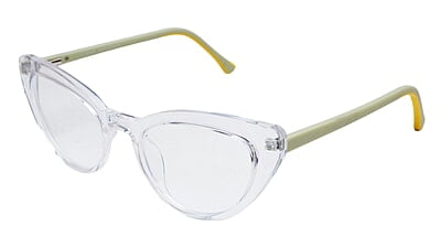 Soigné Female Large Cat Eye Spectacle Frame.Transparent Rim