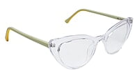 Soigné Female Large Cat Eye Spectacle Frame.Transparent Rim