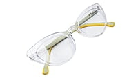 Soigné Female Large Cat Eye Spectacle Frame.Transparent Rim