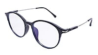 Soigné Unisex Large Round Spectacle Frame.Black&Silver