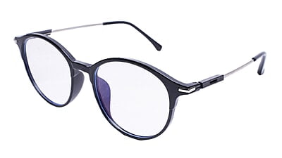 Soigné Unisex Large Round Spectacle Frame.Black&Silver Soigné Unisex Large Round Spectacle Frame.Black&Silver