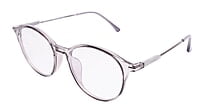 Soigné Unisex Large Round Spectacle Frame.See Through Gray &Silver