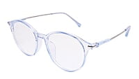Soigné Unisex Large Round Spectacle Frame.See Through Blue&Silver