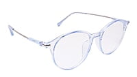 Soigné Unisex Large Round Spectacle Frame.See Through Blue&Silver