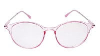Soigné Female Round Large Spectacle Frame.See Through Pink&Silver Soigné Female Round Large Spectacle Frame.See Through Pink&Silver
