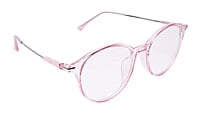 Soigné Female Round Large Spectacle Frame.See Through Pink&Silver Soigné Female Round Large Spectacle Frame.See Through Pink&Silver