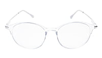 Soigné Unisex Large Round Spectacle Frame.Transparent&Silver