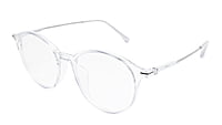 Soigné Unisex Large Round Spectacle Frame.Transparent&Silver