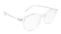 Soigné Unisex Large Round Spectacle Frame.Transparent&Silver