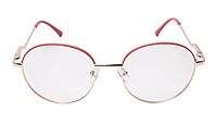 Soigné Female Round Spectacle Frame.Gold&Red-Medium