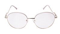 Soigné Female Round Spectacle Frame.Gold&Cream-Medium