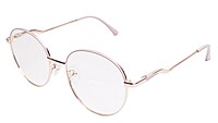 Soigné Female Round Spectacle Frame.Gold&Cream-Medium