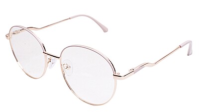 Soigné Female Round Spectacle Frame.Gold&Cream-Medium
