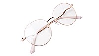 Soigné Female Round Spectacle Frame.Gold&Cream-Medium