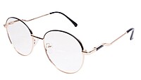 Soigné Unisex Medium Round Spectacle Frame.Gold&Black