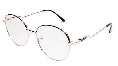 Soigné Unisex Medium Round Spectacle Frame.Gold&Black Soigné Unisex Medium Round Spectacle Frame.Gold&Black