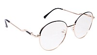 Soigné Unisex Medium Round Spectacle Frame.Gold&Black