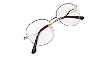 Soigné Unisex Medium Round Spectacle Frame.Gold&Black
