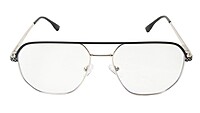 Soigné Unisex Aviator Spectacle Frame.Silver&Black Frame-Medium