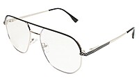 Soigné Unisex Aviator Spectacle Frame.Silver&Black Frame-Medium
