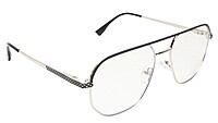 Soigné Unisex Aviator Spectacle Frame.Silver&Black Frame-Medium