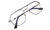 Soigné Unisex Aviator Spectacle Frame.Silver&Black Frame-Medium