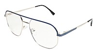 Soigné Unisex Aviator Spectacle Frame.Blue&Silver Color-Medium
