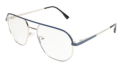 Soigné Unisex Aviator Spectacle Frame.Blue&Silver Color-Medium