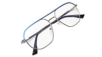 Soigné Unisex Aviator Spectacle Frame.Blue&Silver Color-Medium