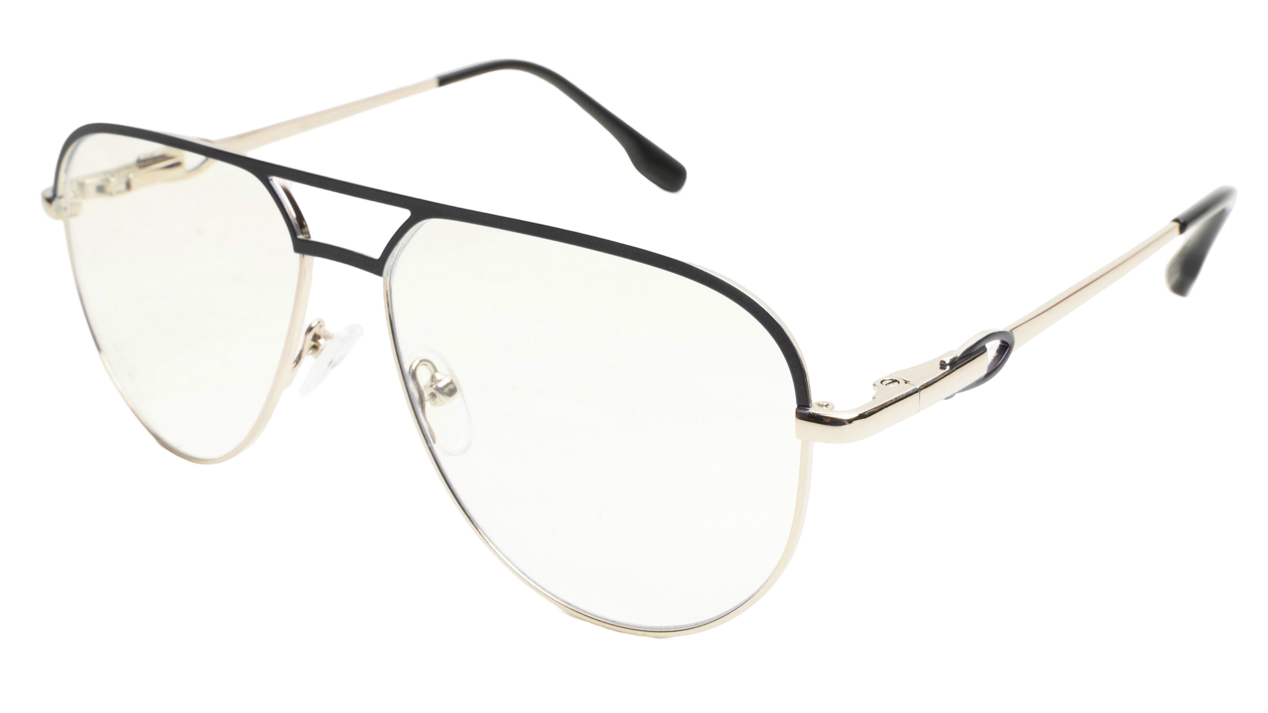 Soigné Unisex Aviator Spectacle Frame.Golden&Black-Large