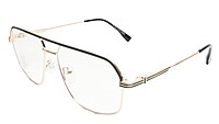 Soigné Unisex Rectangular Spectacle Frame.Gold&Black-Medium