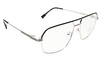 Soigné Unisex Rectangular Spectacle Frame.Silver&Black Color-Medium