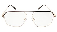 Soigné Unisex Rectangular Medium Spectacle Frame.Gold&Brown