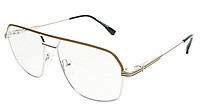 Soigné Unisex Rectangular Medium Spectacle Frame.Gold&Brown