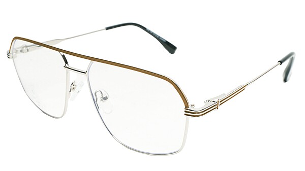 Soigné Unisex Rectangular Medium Spectacle Frame.Gold&Brown