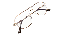 Soigné Unisex Rectangular Medium Spectacle Frame.Gold&Brown